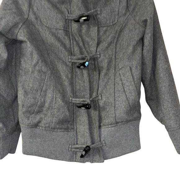 Dollhouse Woolblend Y2K Gray Button Up Zip Sweater Jacket Women’s M Winter Warm - Picture 5 of 13